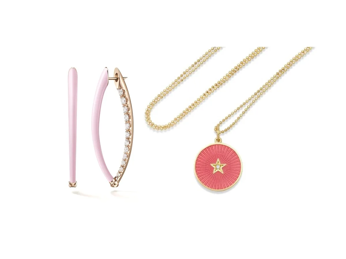 تألقي بمجوهرات مزينة بالاناميل الوردي لإطلالتكِ الشتوية