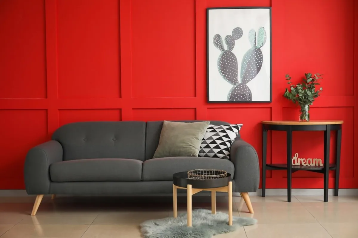 استخدامات الأحمر في ديكورات غرفة المعيشة المعاصرة