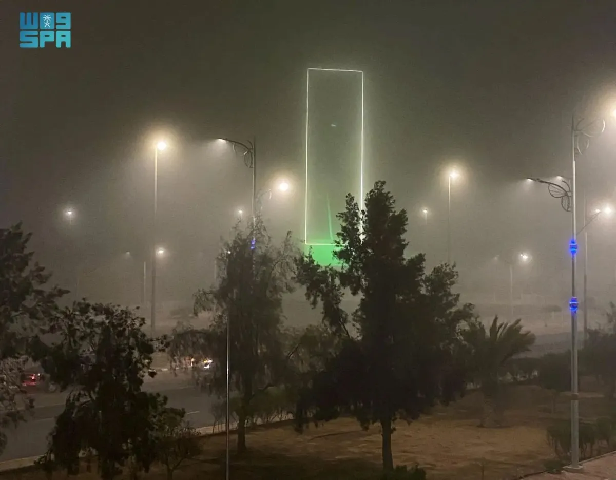 شهدت محافظة طريف بمنطقة الحدود الشمالية، اليوم، حالة من الضباب وتدنيًا في مستوى الرؤية الأفقية