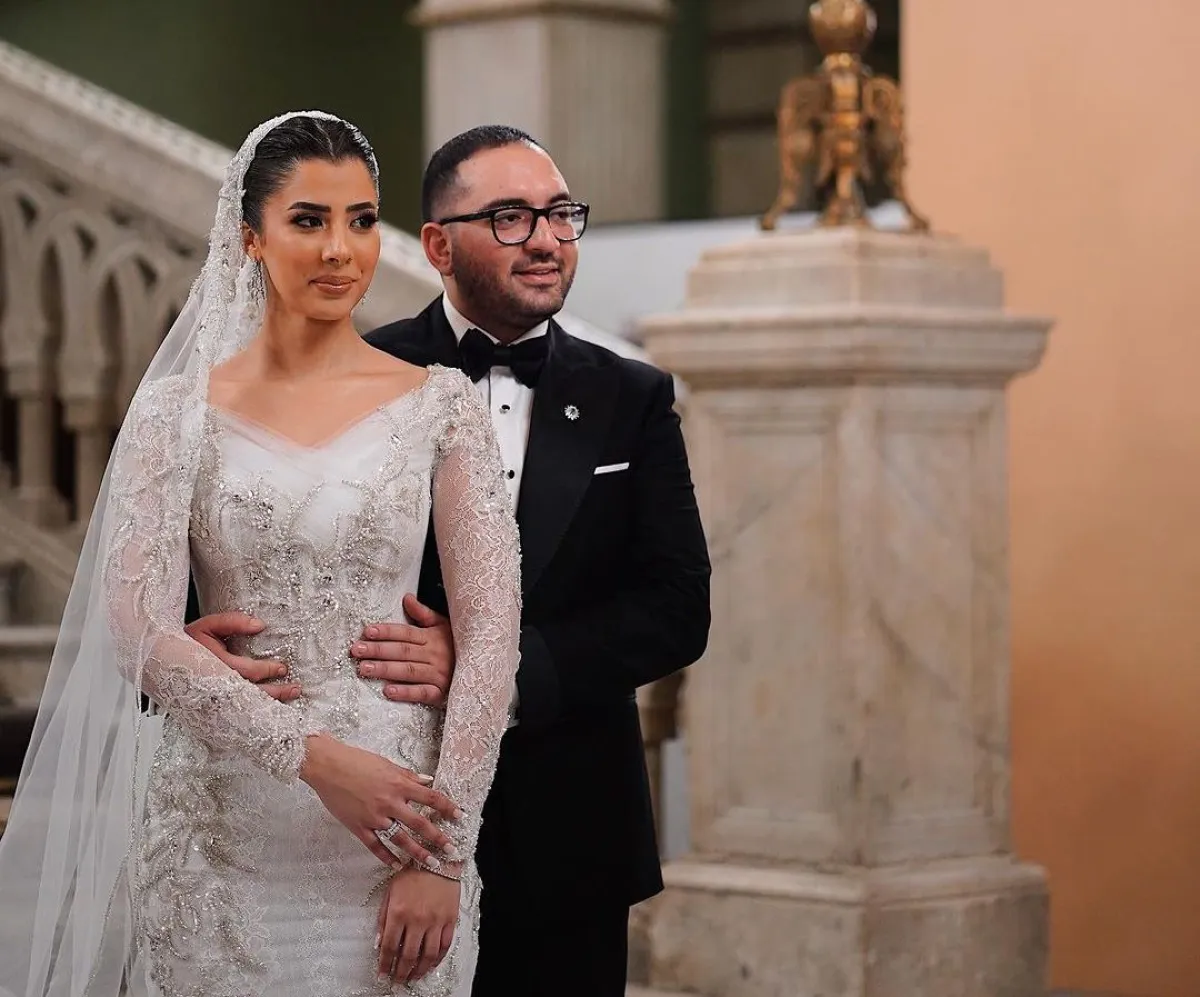 أحمد ثروت وعروسه لمى الشواربي - الصورة من حساب العروس على إنستغرام