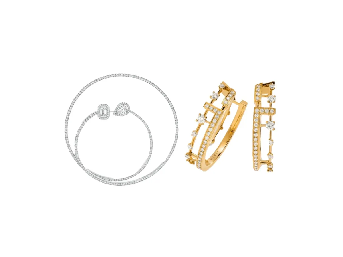 موديلات أقراط على شكل حلقة مزدوجة