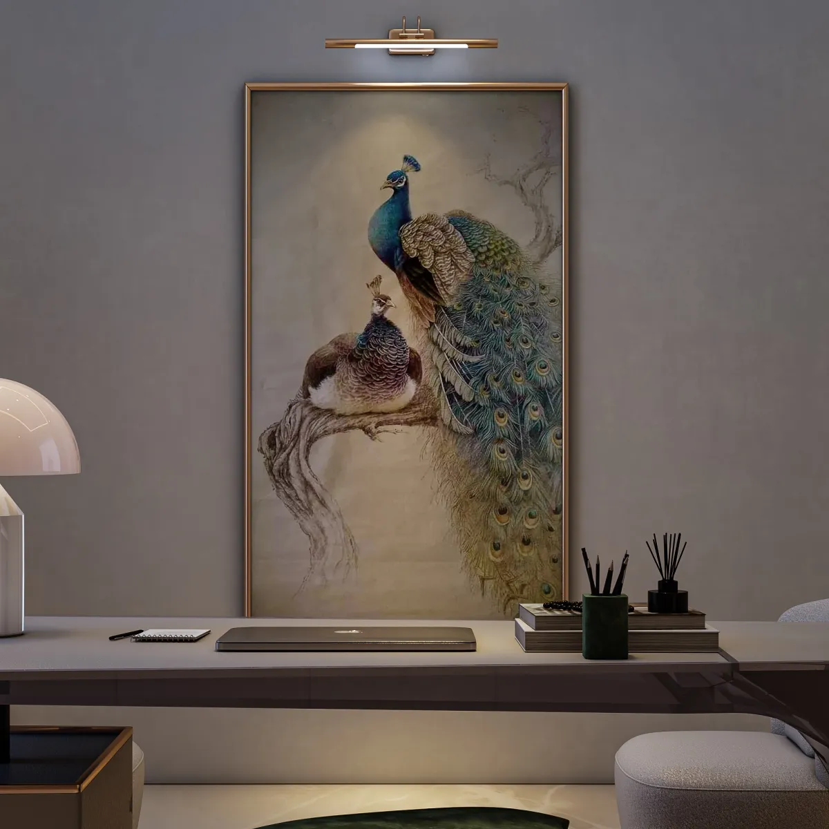 نموذج من الإضاءة الجدارية المسلطة على لوحة