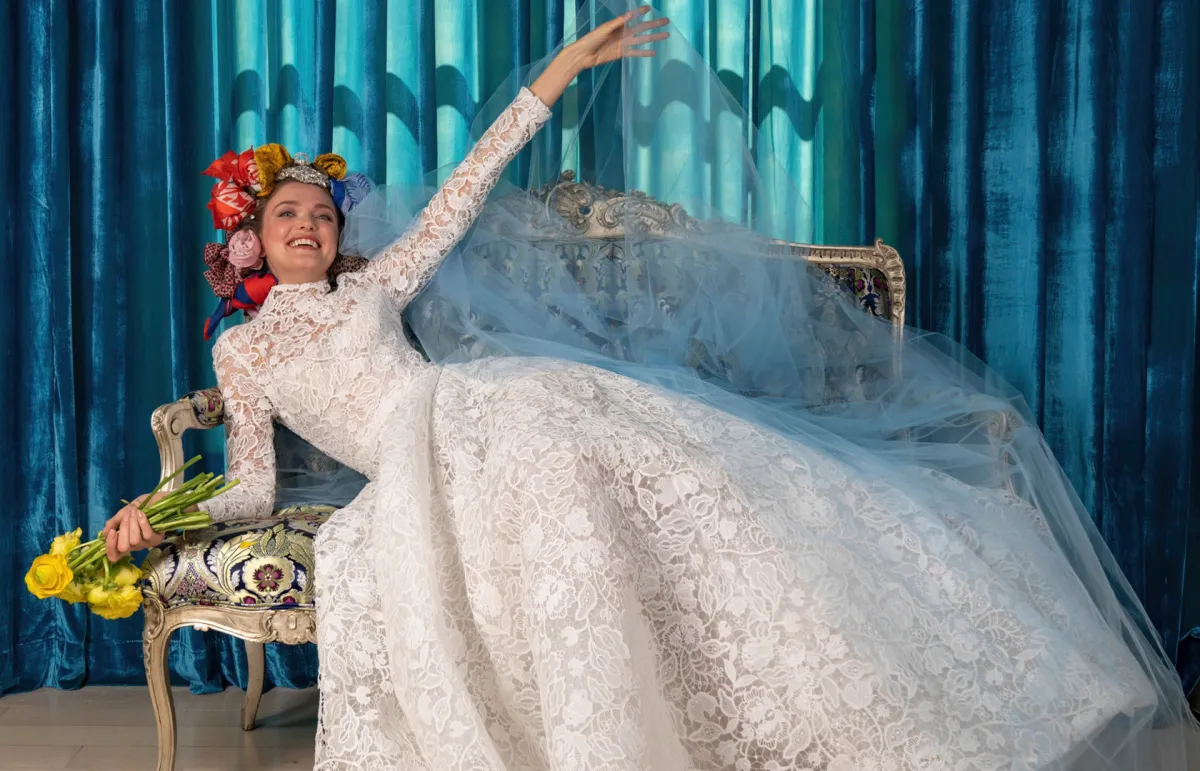 فستان زفاف من الدانتيل من ريم عكرا Reem Acra