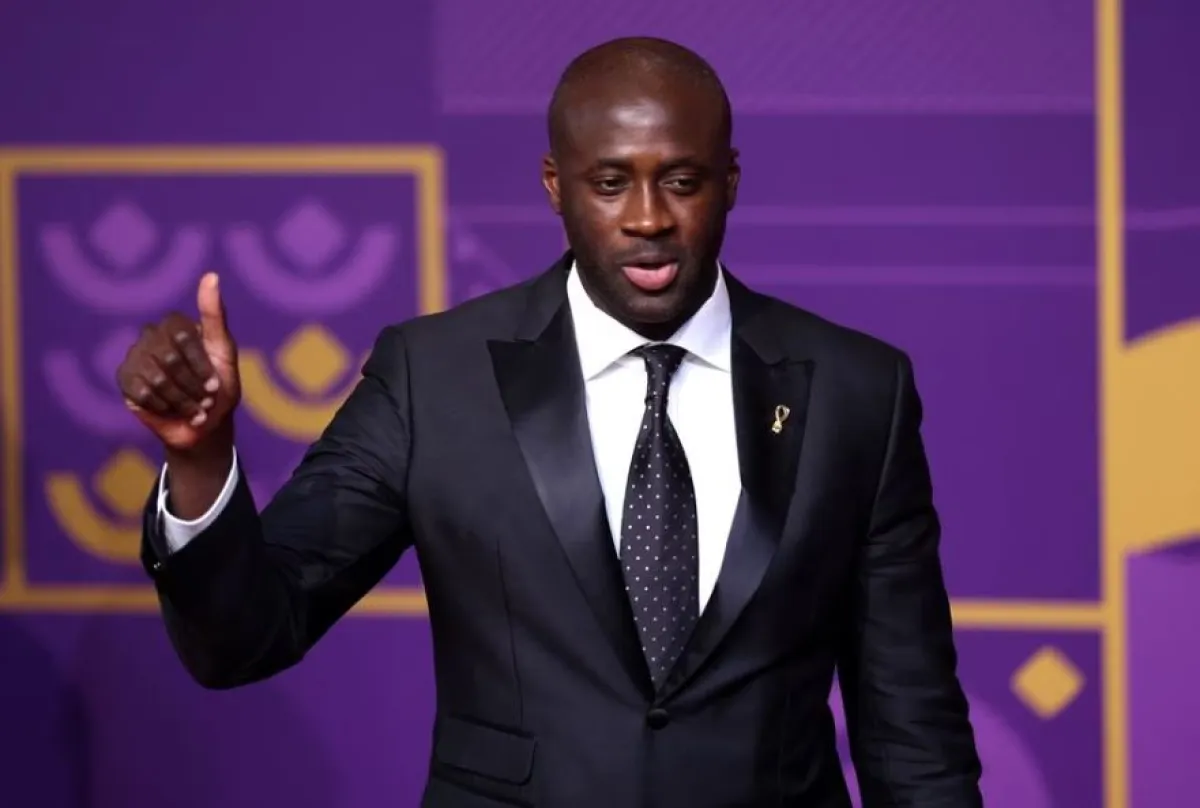 Soccer Football - World Cup - Final Draw - Doha Exhibition & Convention Center, Doha, Qatar - April 1, 2022 Former player Yaya Toure arrives ahead of the draw REUTERS/Carl Recine