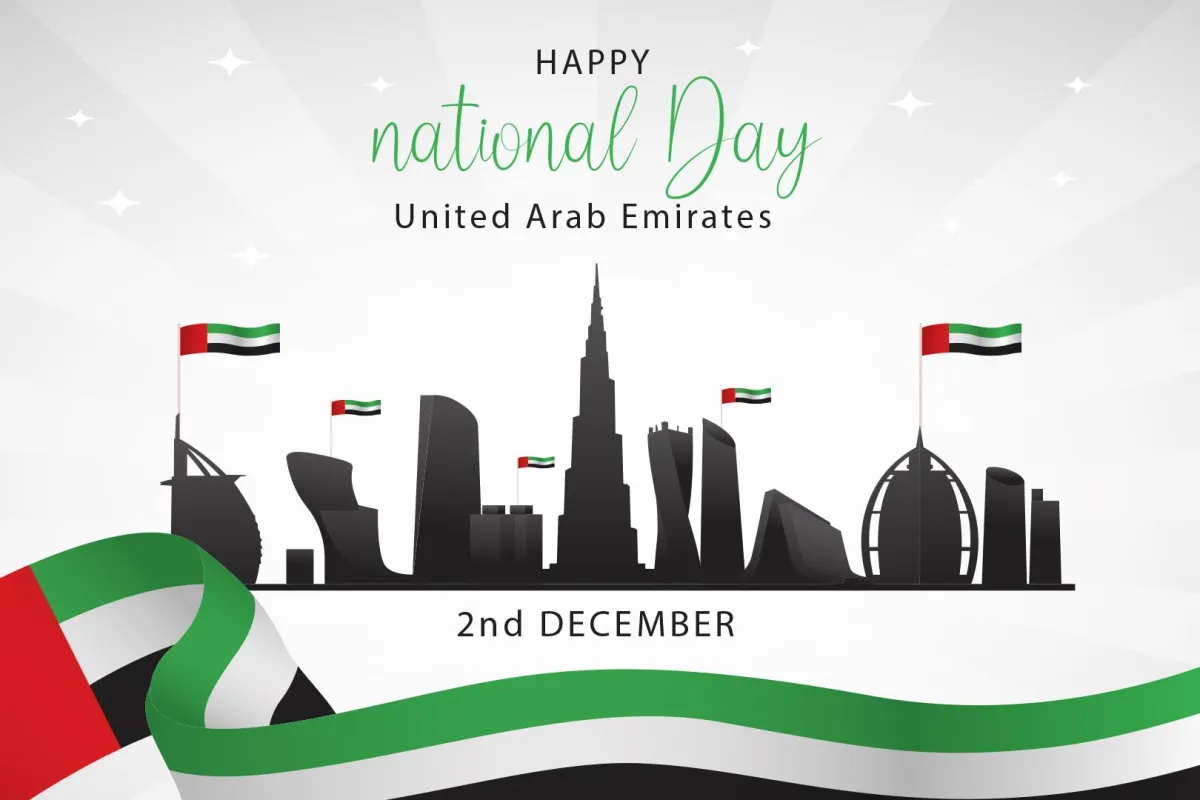 أجمل عبارات تهنئة عيد الاتحاد 52 لدولة الإمارات - الصورة من freepik