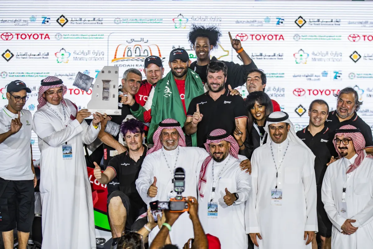 السعودي يزيد الراجحي يتوج بلقب "تويوتا" للمرة الثالثة في تاريخه - الصورة من حساب أبطال العالم Yazeed Racing على منصة "إكس"