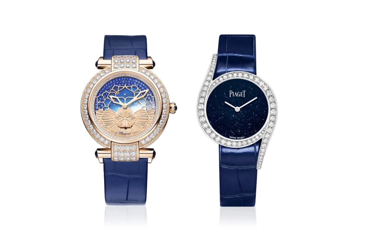 ساعات جلد بمينا أزرق موضة 2024..تصاميم فاخرة تحبس الأنفاس