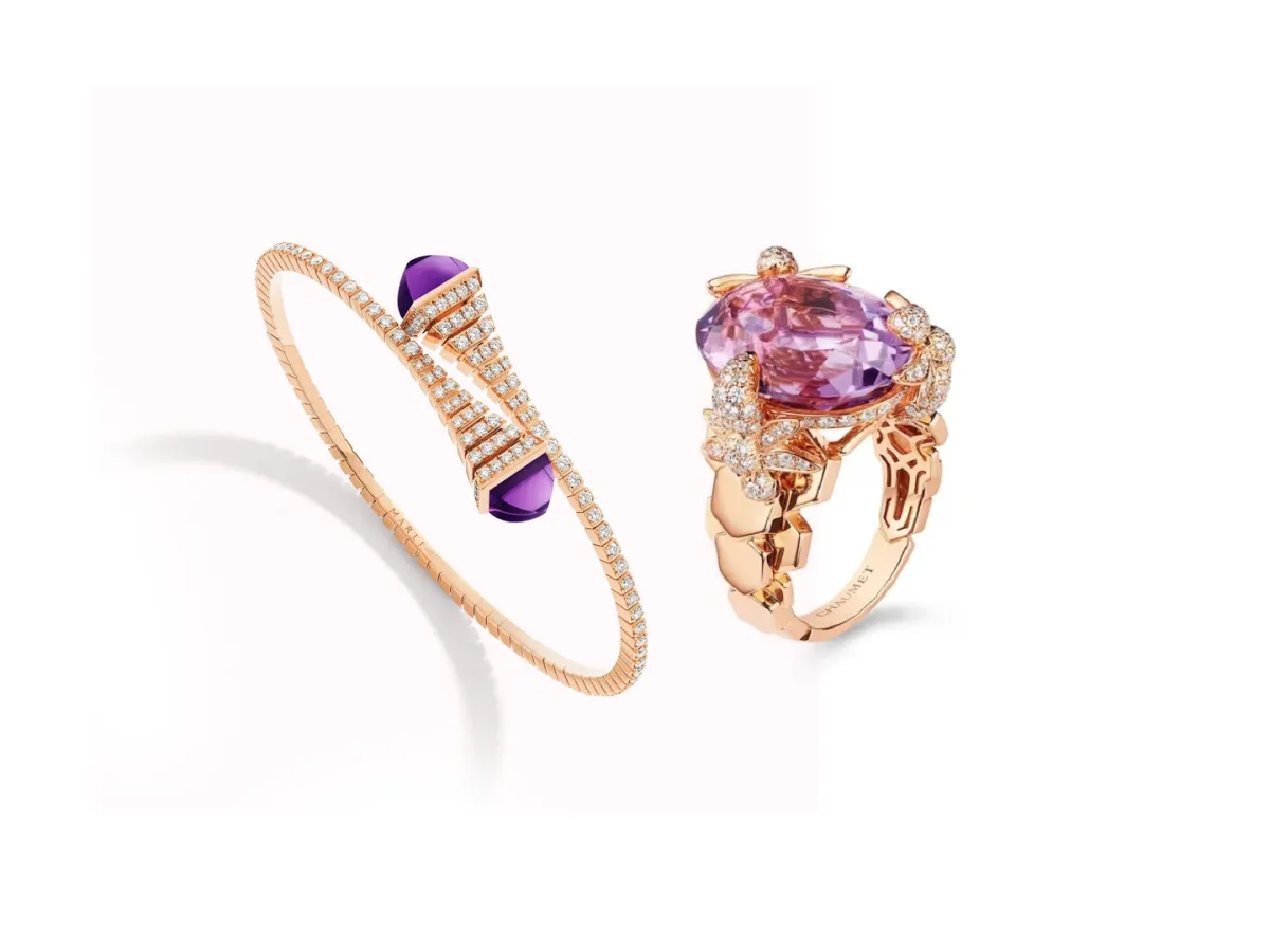 حجر الملوك.. شاهدي أفخم مجوهرات مُرصعّة بحجر الجمشت لشتاء 2024