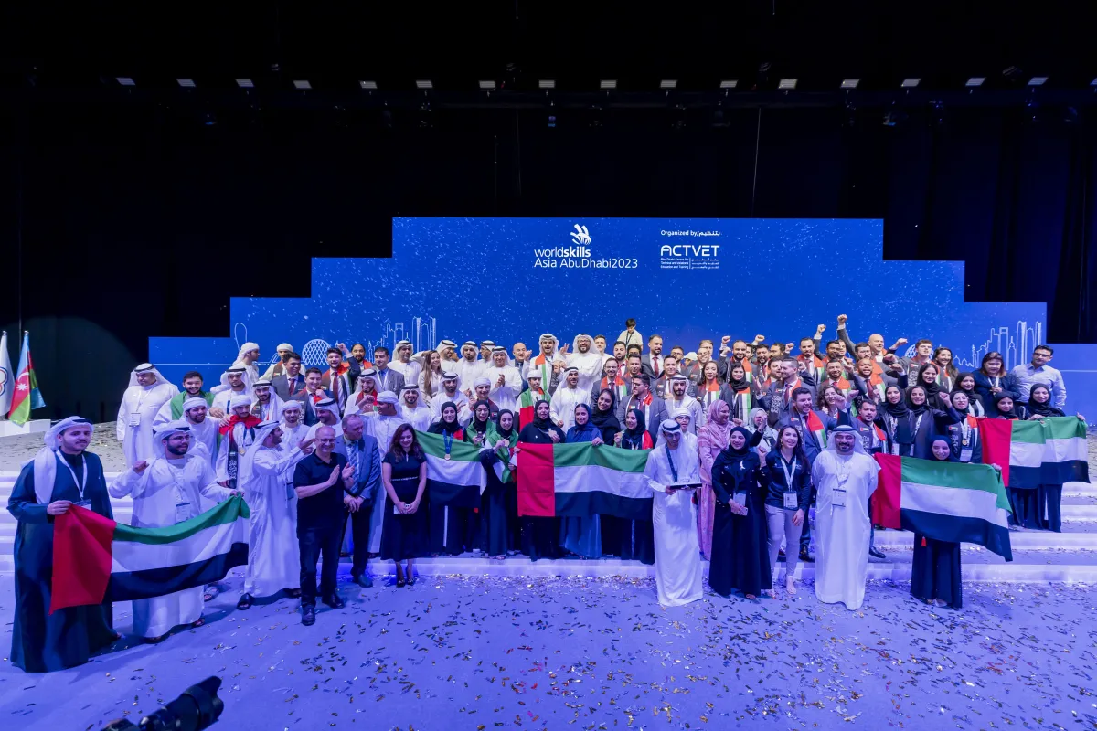 فريق مهارات الإمارات يفوز بـ13 ميدالية في مسابقة آسيا العالمية أبوظبي 2023. الصورة من wam