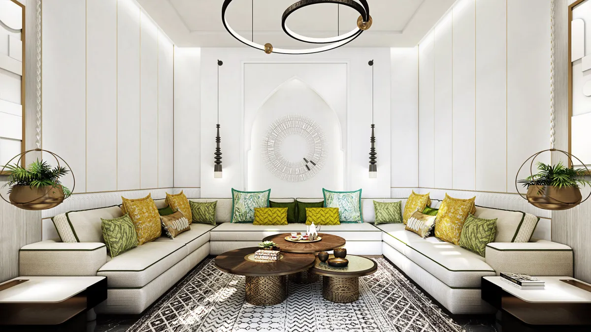 ديكورات مستوحات من العمارة العربية التقليدية والفن العربي