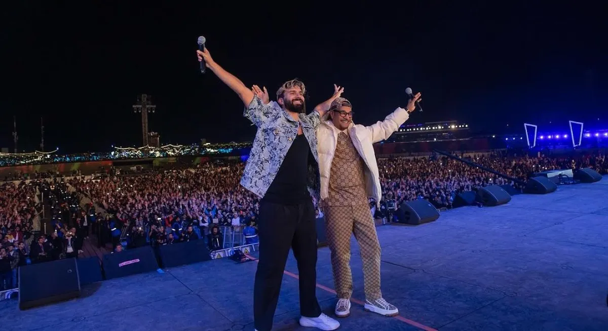 رابح صقر والدي جي ريهاب من الحفل - الصورة من حساب روتانا لايف على انستغرام