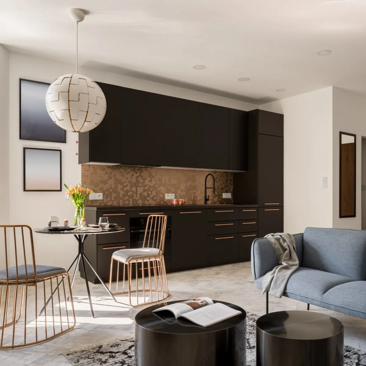 المطبخ ذو الجدار الواحد منسب للزوجين المنشغلين 