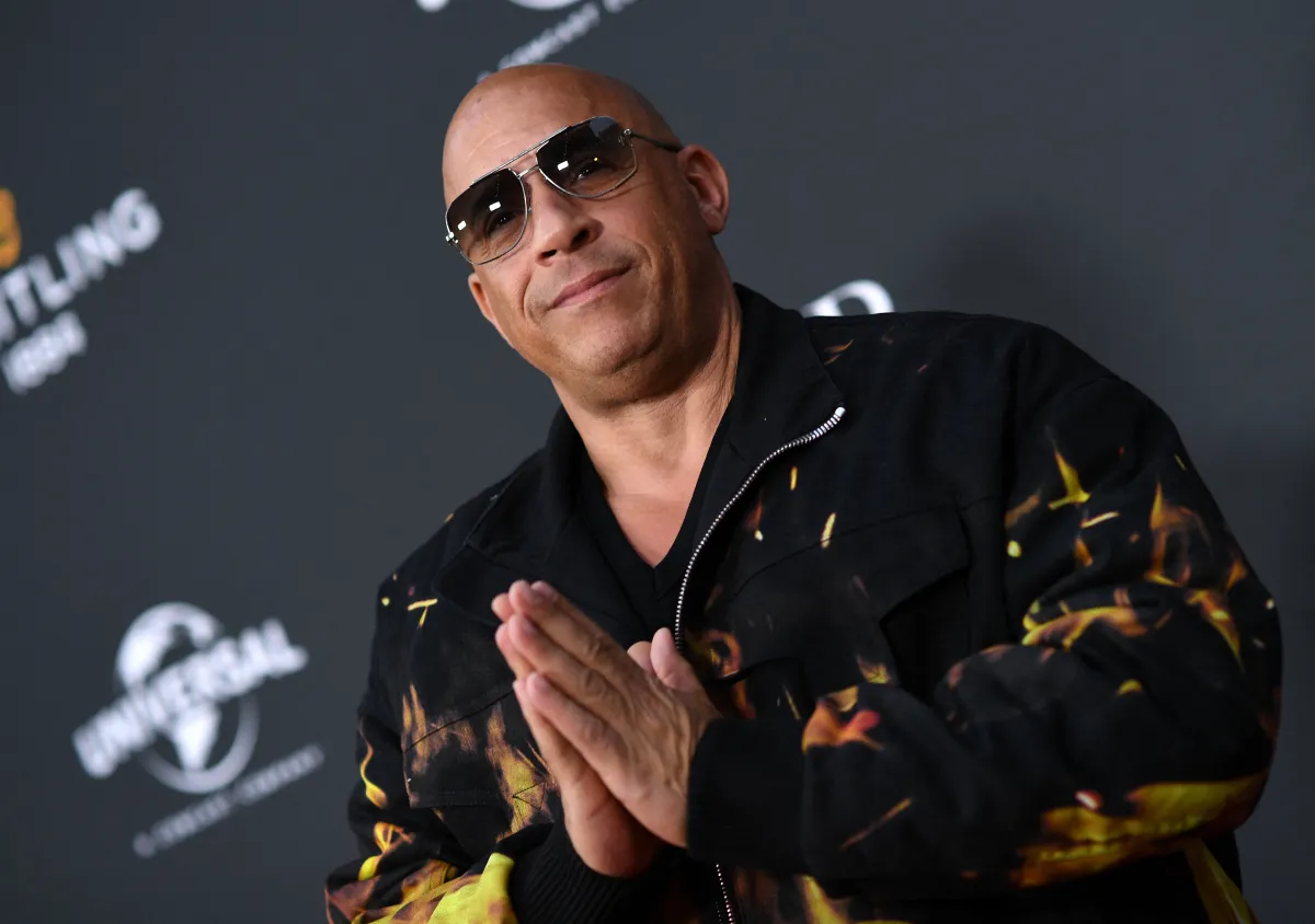 US actor Vin Diesel at the Universal Studios Backlot in Universal City, California, on May 20, 2023. (Photo by VALERIE MACON / AFP)