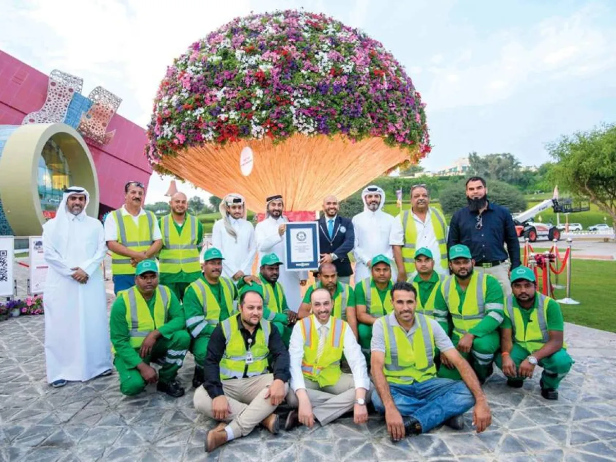  أكبر باقة زهور طبيعية في العالم وتسجلها في موسوعة غينيس, الصورة من وكالة الأنباء القطرية