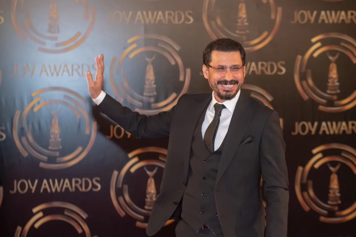 أحمد عيد في حفل Joy Awards-الصورة من المركز الإعلامي لموسم الرياض