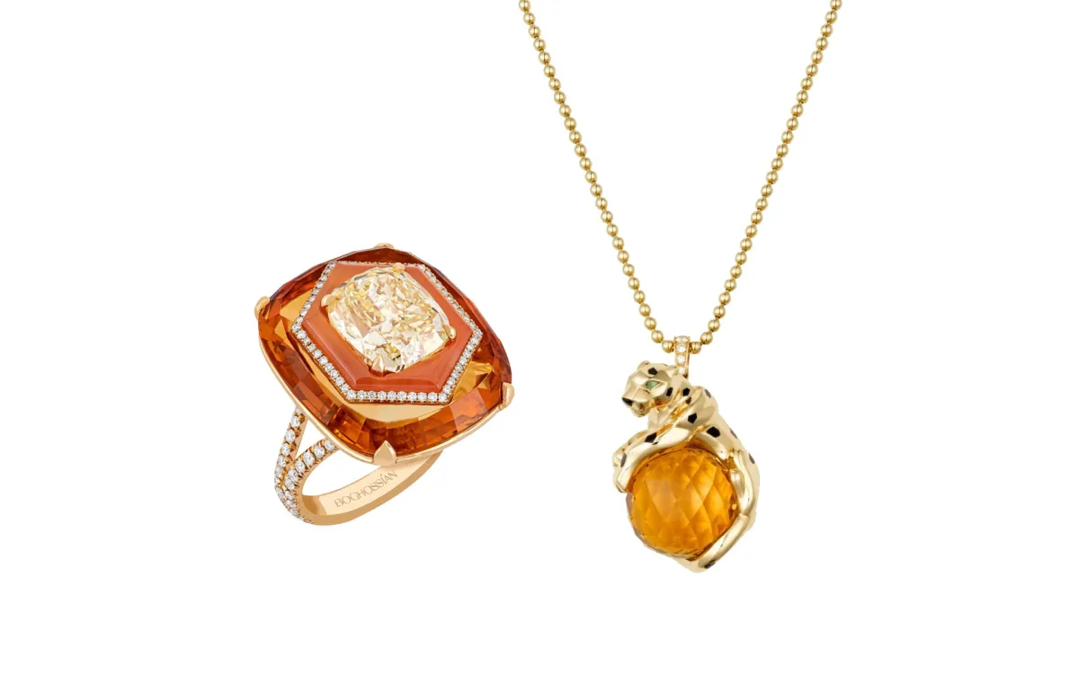 حجر الفرح والطاقة.. خواتم فاخرة مرصوفة بالسترين لإطلالات شتاء 2024