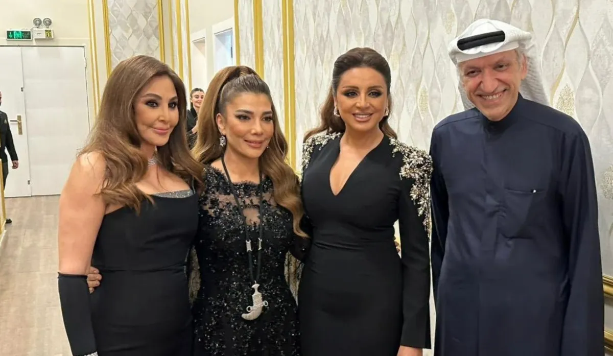 صورة ا أنغام وأصالة وإليسا برفقة سالم الهندي - الصورة من حساب روتانا لايف على تويتر