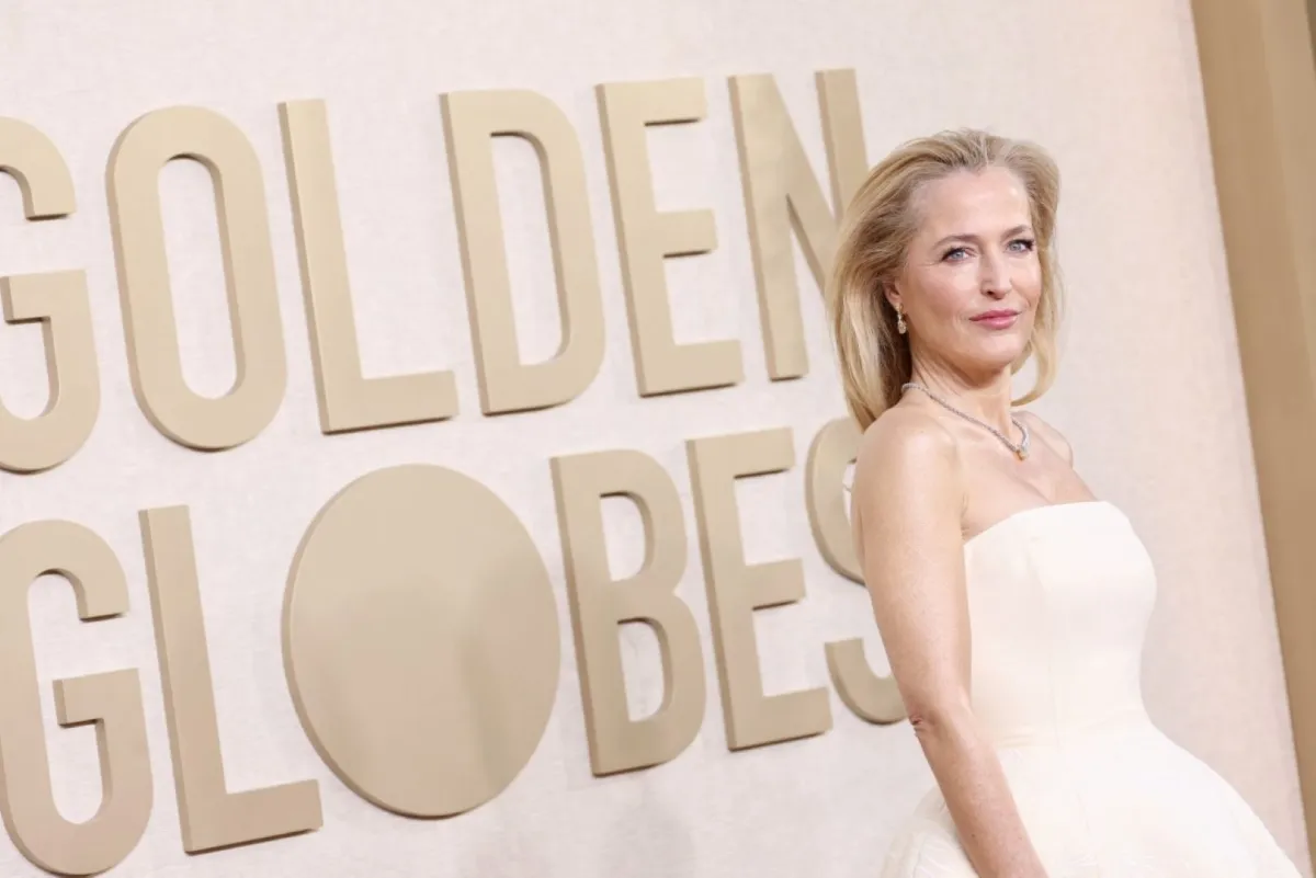 جيليان أندرسون في فندق بيفرلي هيلتون في بيفرلي هيلز، كاليفورنيا (Gillian Anderson at The Beverly Hilton in Beverly Hills, California). مصدر الصورة: Amy Sussman/Getty Images/AFP