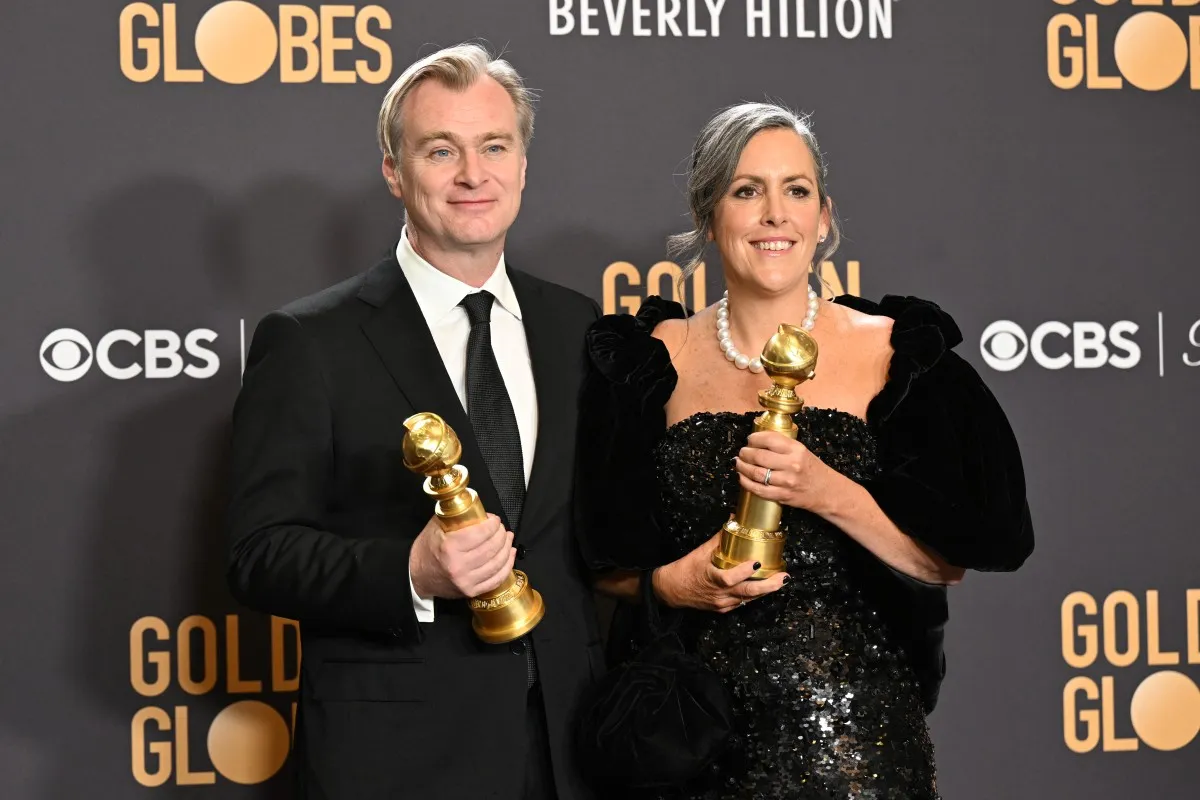 كريستوفر نولان وزوجته إيما توماس Christopher Nolan  and spouse Emma Thomas (مصدر الصورة: Robyn BECK / AFP)