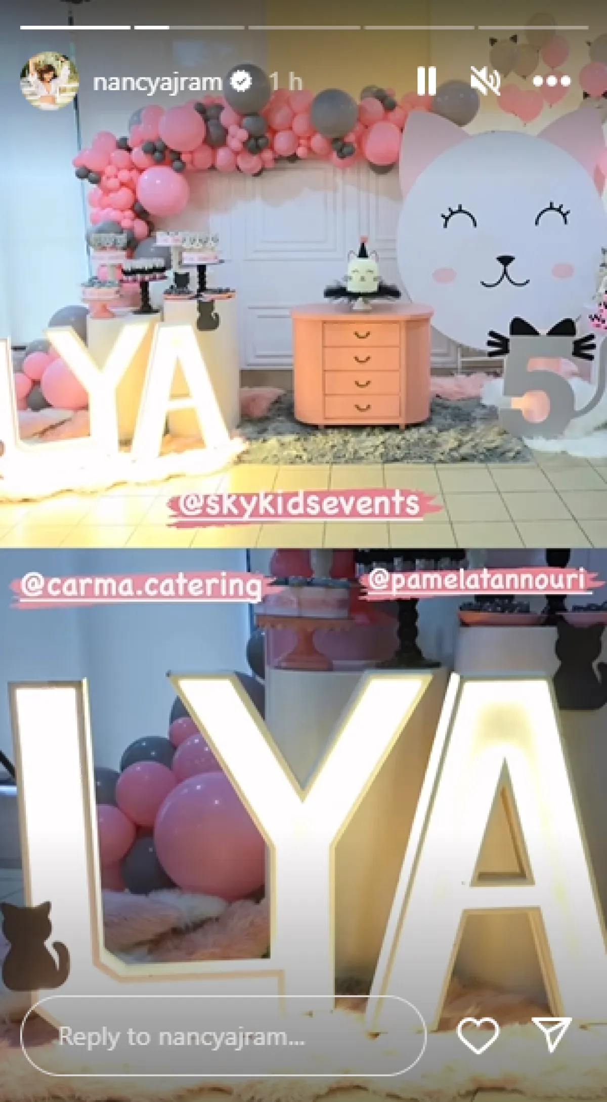 من الاحتفال بيوم ميلاد ليا - الصورة من صفحتها الرسمية على انستغرام