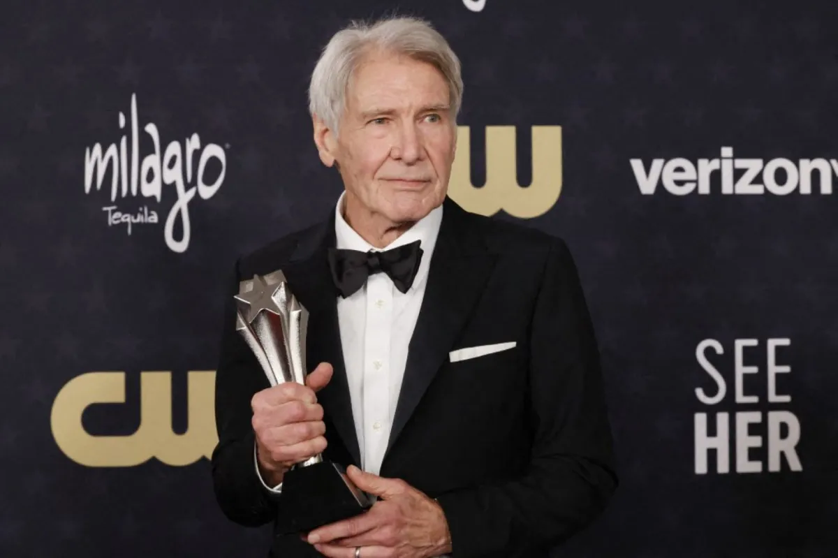 هاريسون فورد في حفل توزيع جوائز اختيار النقاد (Harrison Ford in Critics Choice Awards). مصدر الصورة: Frazer Harrison/Getty Images/AFP