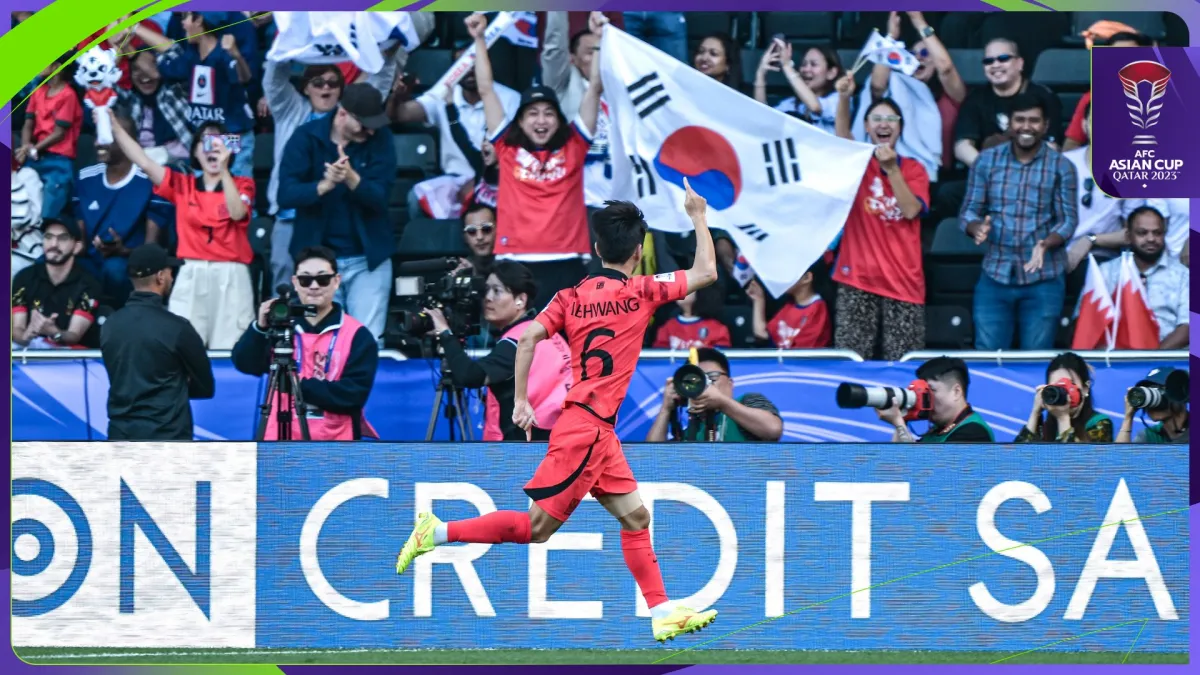 فوز منتخب كوريا الجنوبية على نظيره البحريني. الصورة من الحساب الرسمي لكأس آسيا على منصة x