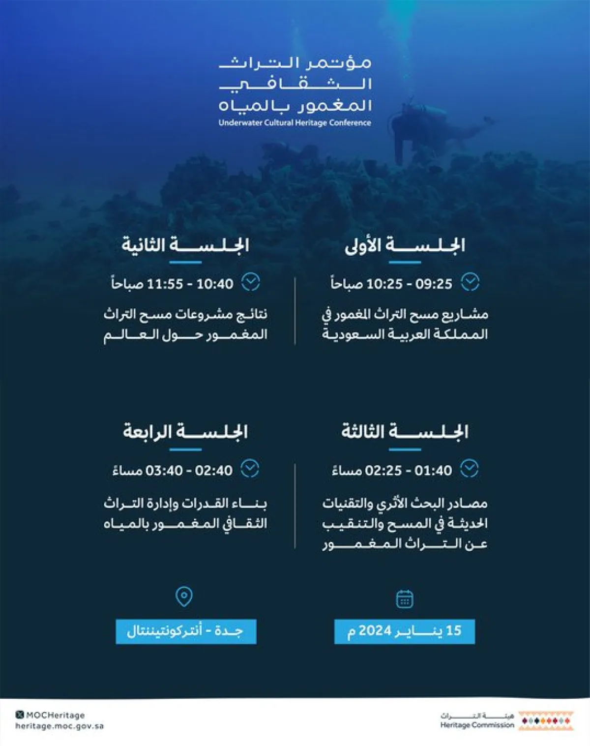 جلسات المؤتمر العلمي للتراث الثقافي المغمور بالمياه