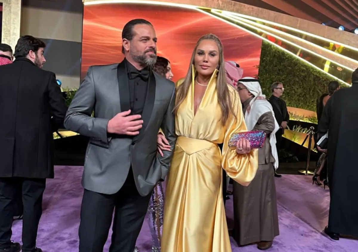 يوسف الخال ونيكول سابا من حفل صناع الترفيه - الصورة خاصة بـ" سيدتي"