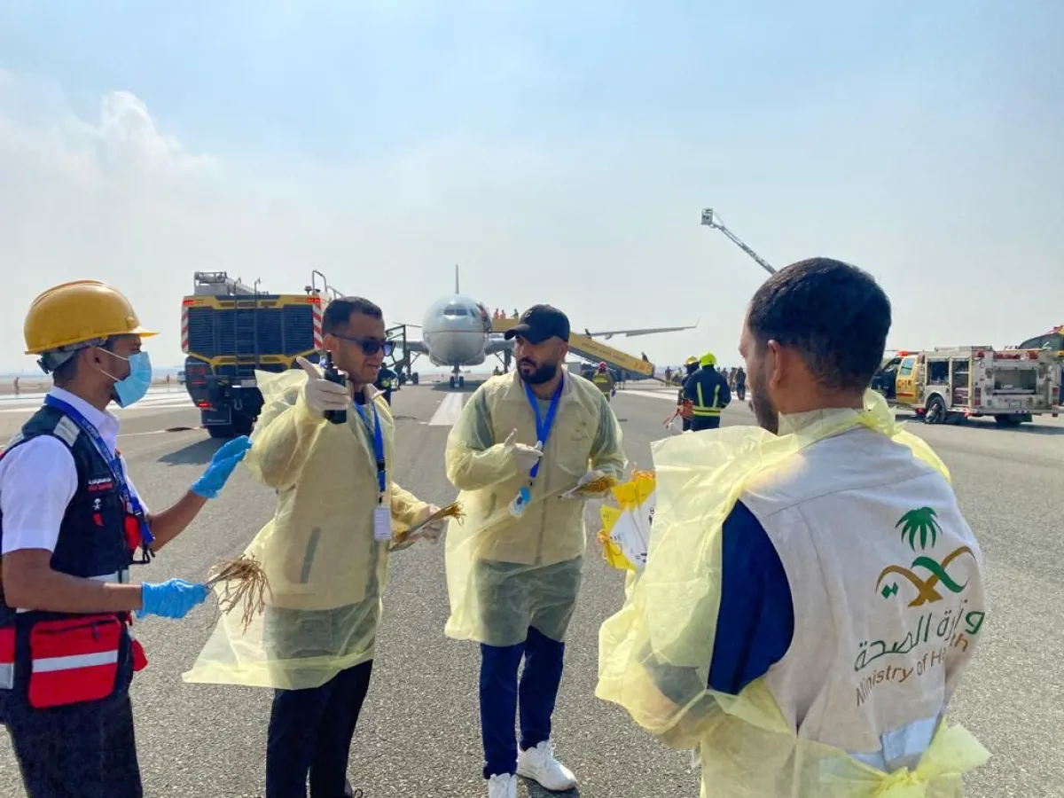 مركز صحة جدة لإدارة الازمات..يشارك ب 14 فرقة طبية في فرضية سقوط طائرة في مطار الملك عبدالعزيز الدولي بجدة