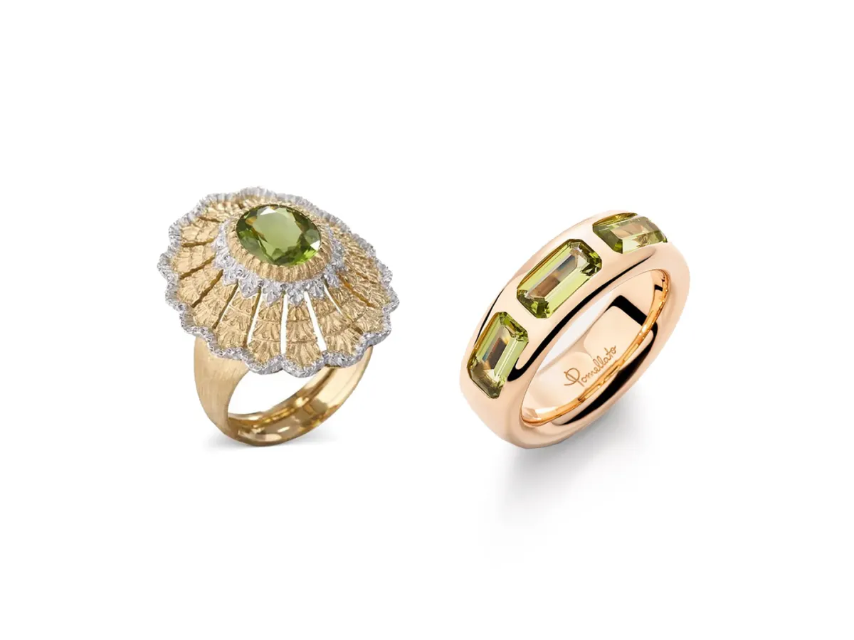 خواتم ذهب مرصوفة بحجر الزبرجد