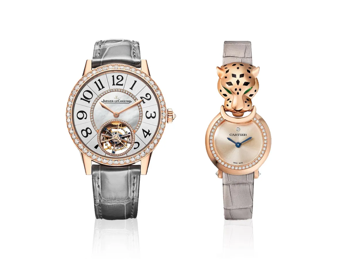 ساعات يد جلد فخمة باللون الرمادي ترافق معصمكِ لشتاء 2024