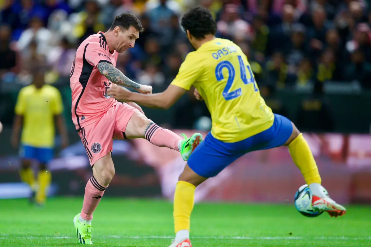 مباراة النصر وإنتر ميامي الأمريكي شهدت مشاركة ميسي في نهاية المباراة - الصورة من حساب موسم الرياض على منصة إكس