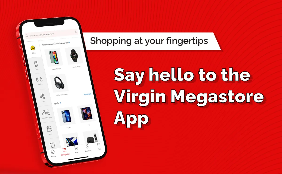 التسوق عبر تطبيق فيرجن ميجاستور 