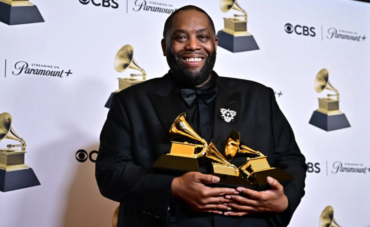 مغني الراب "كيلر مايك" /Killer Mike في حفل غرامي (مصدر الصورة Frederic J. Brown / AFP)