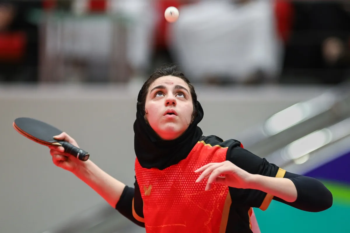 هند ظاظا خلال منافسات النهائية لكرة الطاولة "عربية السيدات 2024"