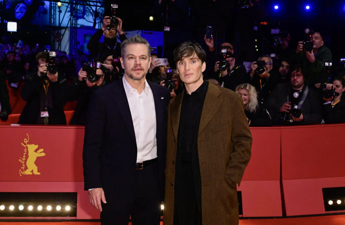 مات ديمون وكيليان مورفي Matt Damon and Cillian Murphy في مهرجان برلين السينمائي (مصدر الصورة: John MACDOUGALL / AFP)