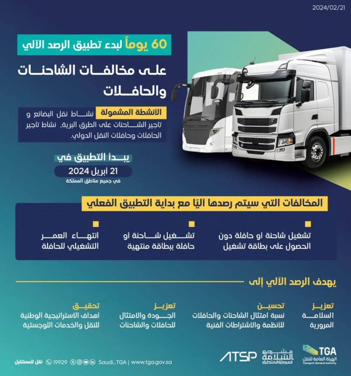 60 يوماً على بدء تطبيق الرصد الآلي على مخالفات الشاحنات والحافلات