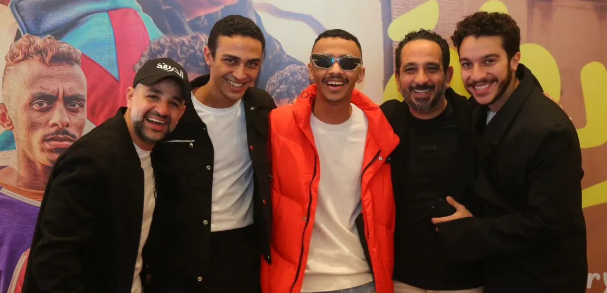 نور النبوى والمنتج طارق الجناينى وكذبرة وأحمد غزي والمخرج رؤوف السيد