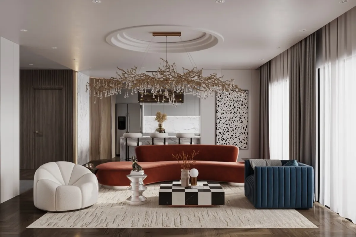 صالة استقبال الضيوف فخمة