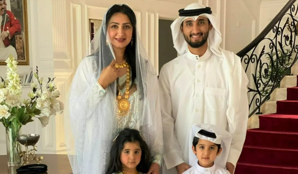 هيفاء حسين مع ابناءها  سعد، سلطان، جواهر-الصورة من المصدر