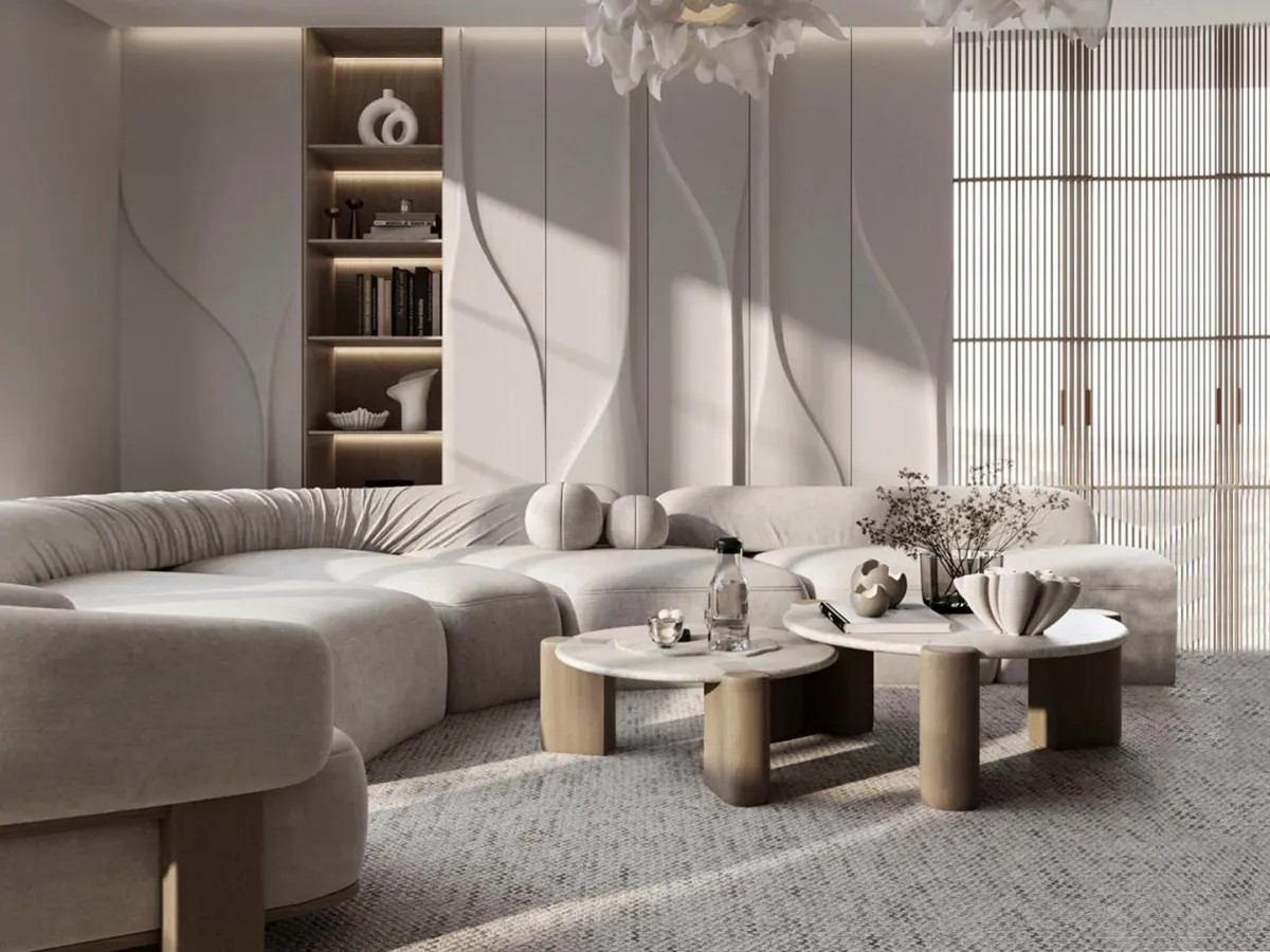 درجات الأبيض طاغية على ديكورات مجلس النساء