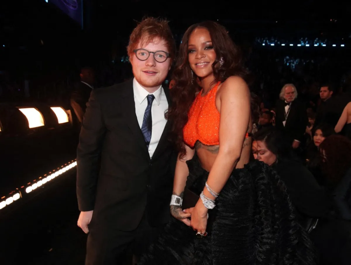 إيد شيران وريهانا  Ed Sheeran and Rihanna في حفل غرامي 2017 (مصدر الصورة: Christopher Polk / GETTY IMAGES NORTH AMERICA / Getty Images via AFP)