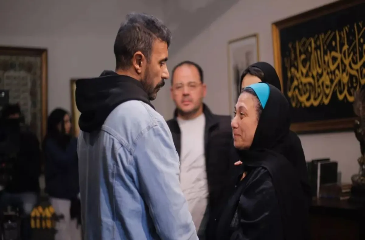 أحمد العوضي وسلوى عثمان من كواليس مسلسل "حق عرب"- الصورة من المكتب الإعلامى للشركة المتحدة