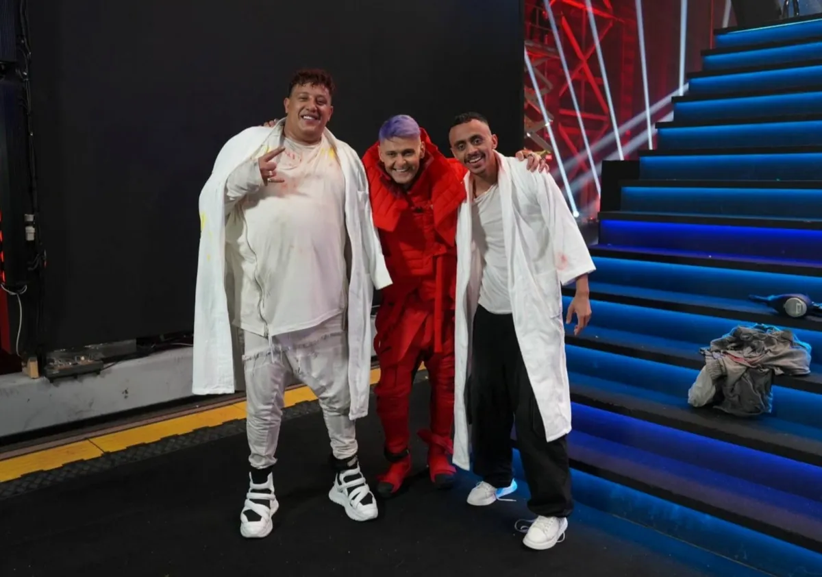 حمو بيكا وكزبرة مع رامز جلال - الصورة من الصفحة الرسمية لرامز جلال على الفيس بوك