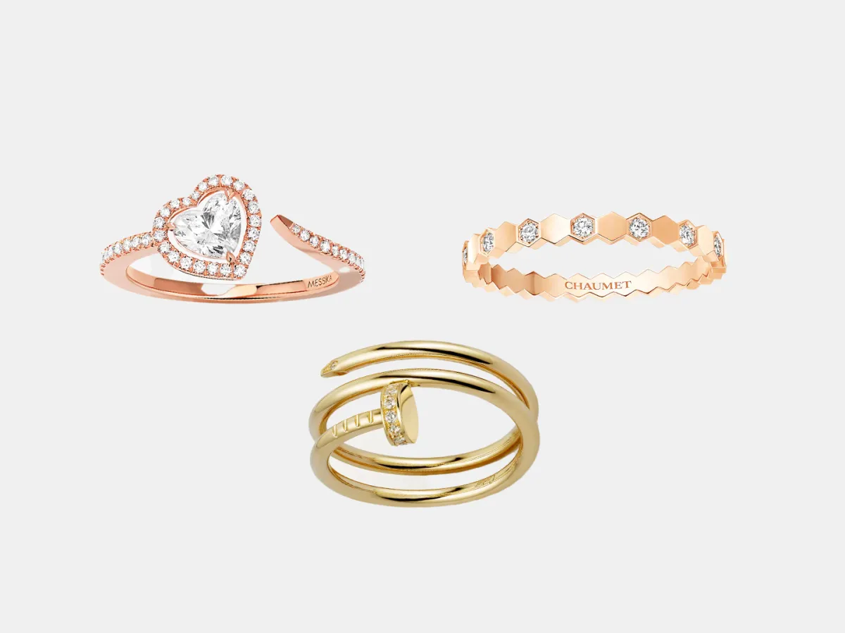 خواتم ذهب مرصوفة بالألماس 