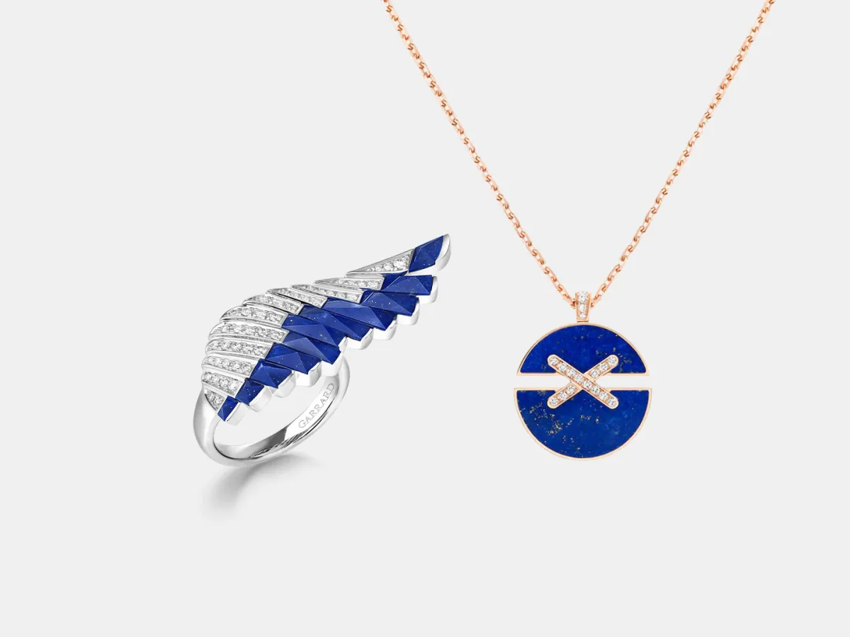 مجوهرات ذهب مرصوفة باللازورد