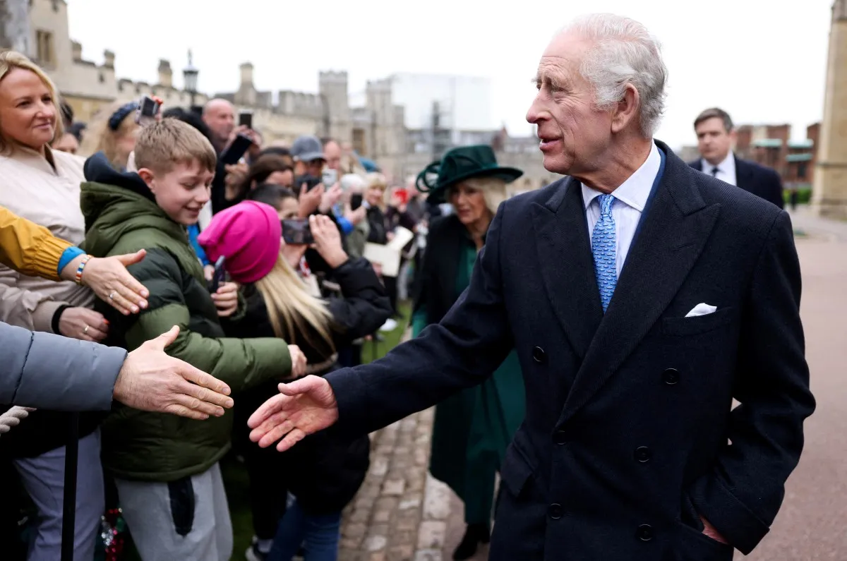 الملك تشارلز King Charles في يوم الفصح (مصدر الصورة:  Hollie Adams / POOL / AFP)