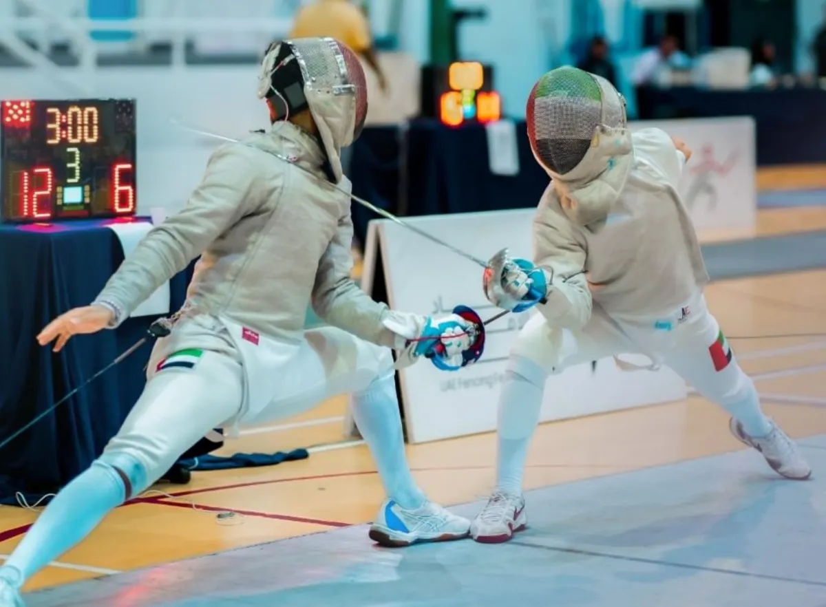 7 لاعبين ولاعبات يمثلون الإمارات في بطولة العالم للمبارزة- مصدر الصورة وكالة أنباء الإمارات "وام"