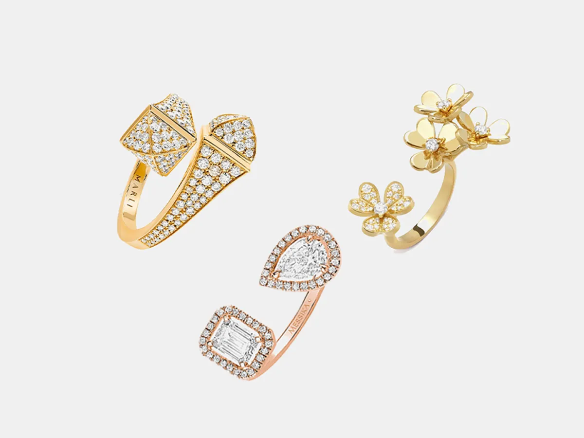 خواتم ذهب مرصوفة بالألماس من أشهر الدور العالمية