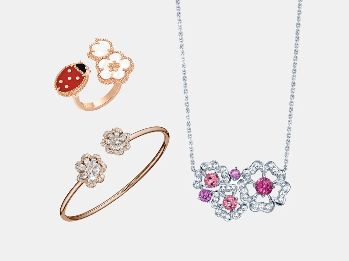 مجوهرات بأشكال الورود من أشهر الدور العالمية